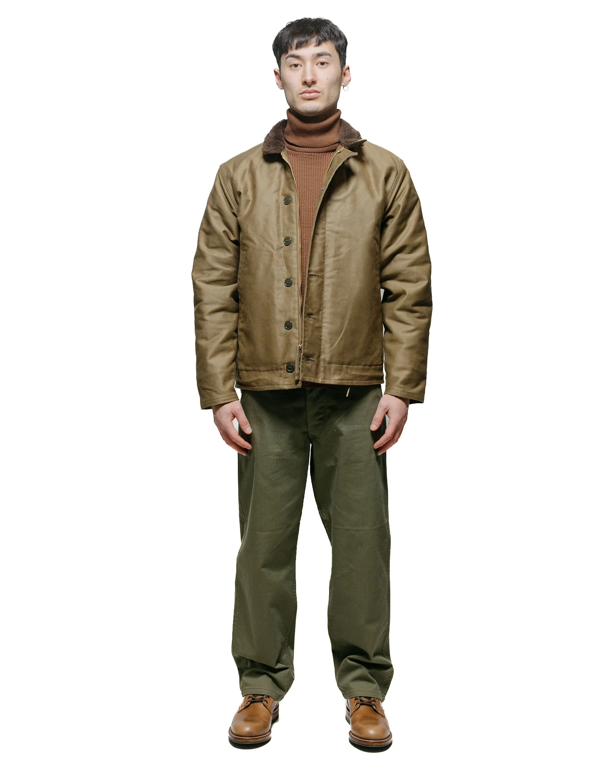 The Real McCoy's MC23110 High Neck Thermal Shirt Brown sold by Lost & Found product image thumbnail 4