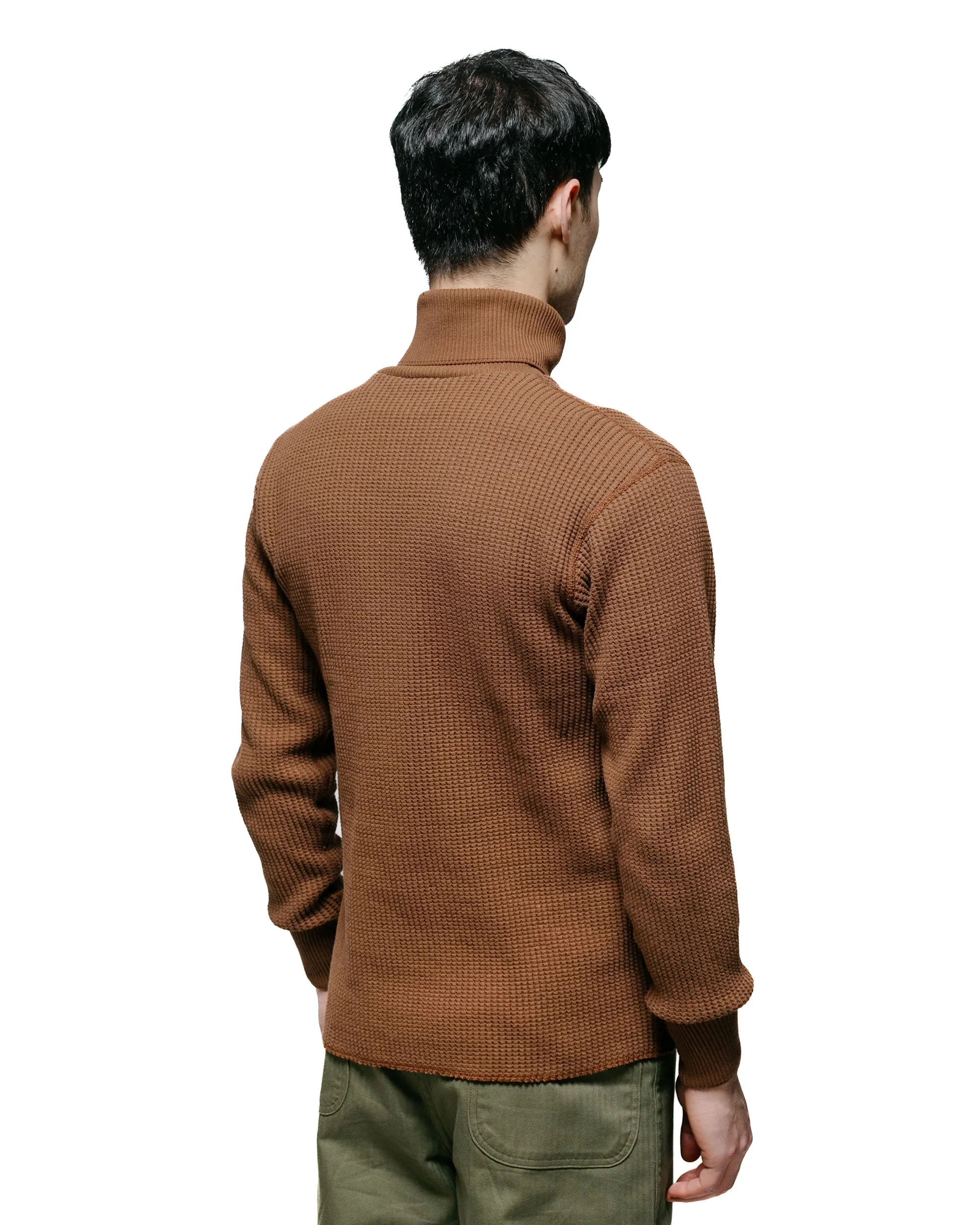 The Real McCoy's MC23110 High Neck Thermal Shirt Brown sold by Lost & Found product image thumbnail 3