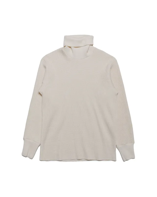 The Real McCoy's MC23110 High Neck Thermal Shirt Ecru sold by Lost & Found