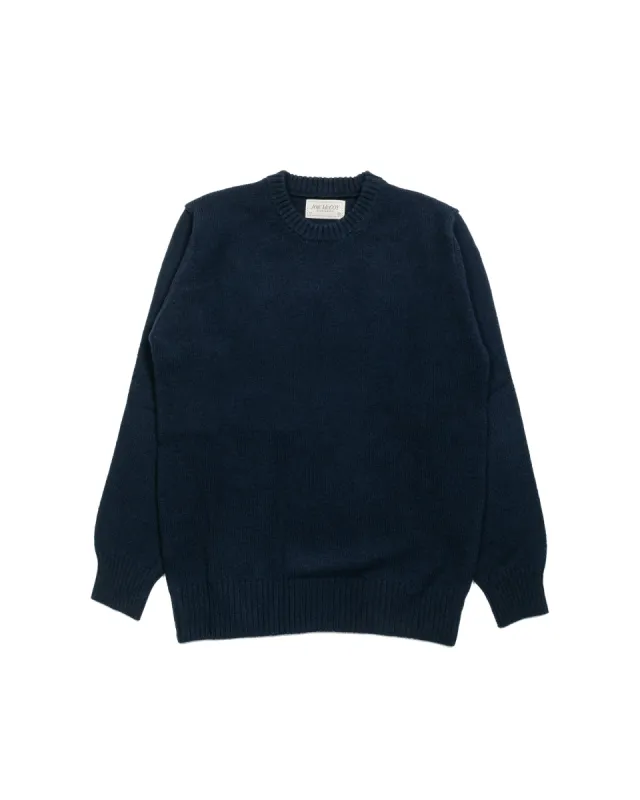 The Real McCoy's MC21114 Wool Crewneck Sweater Navy sold by Lost & Found