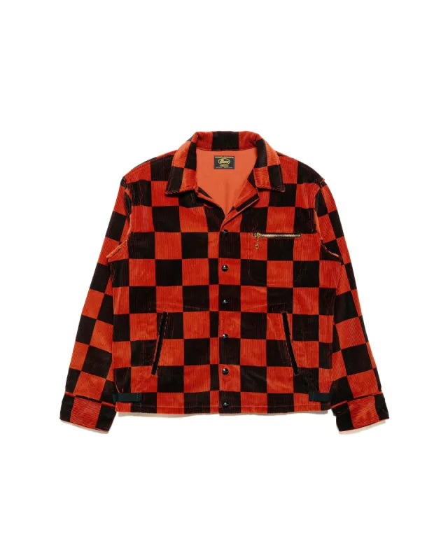 The Real McCoy's BJ23103 Buco Checkered Corduroy Jacket Orange/Black sold by Lost & Found