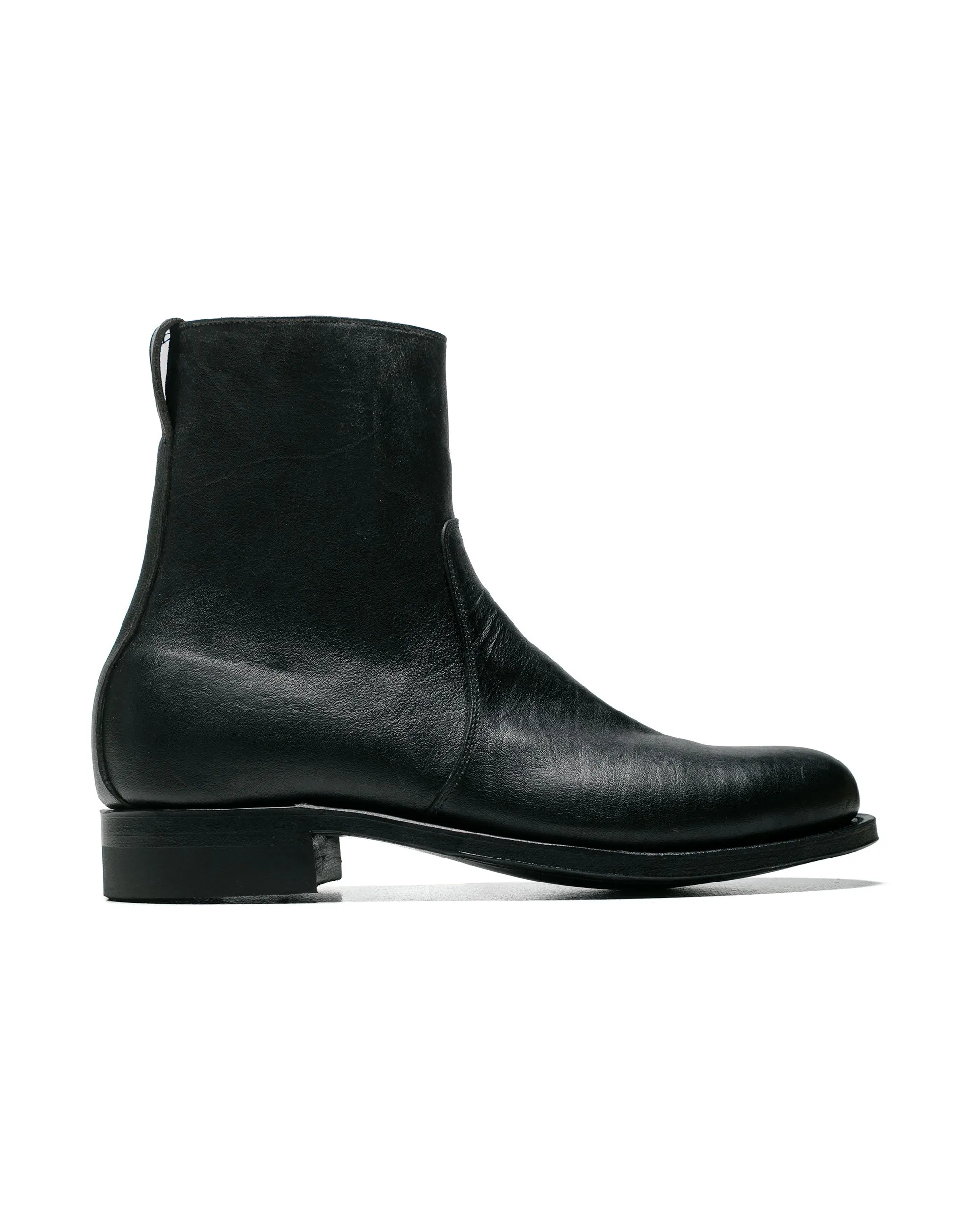 Viberg 2030CH Side Zip Boot Nero Washed Kangaroo sold by Lost & Found