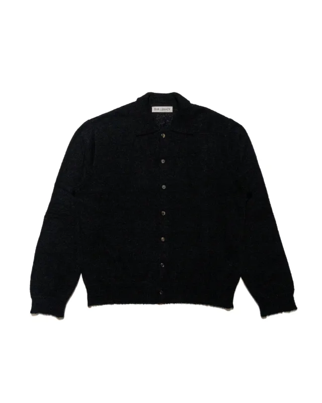 Our Legacy Evening Polo Black Fuzzy Alpaca sold by Lost & Found