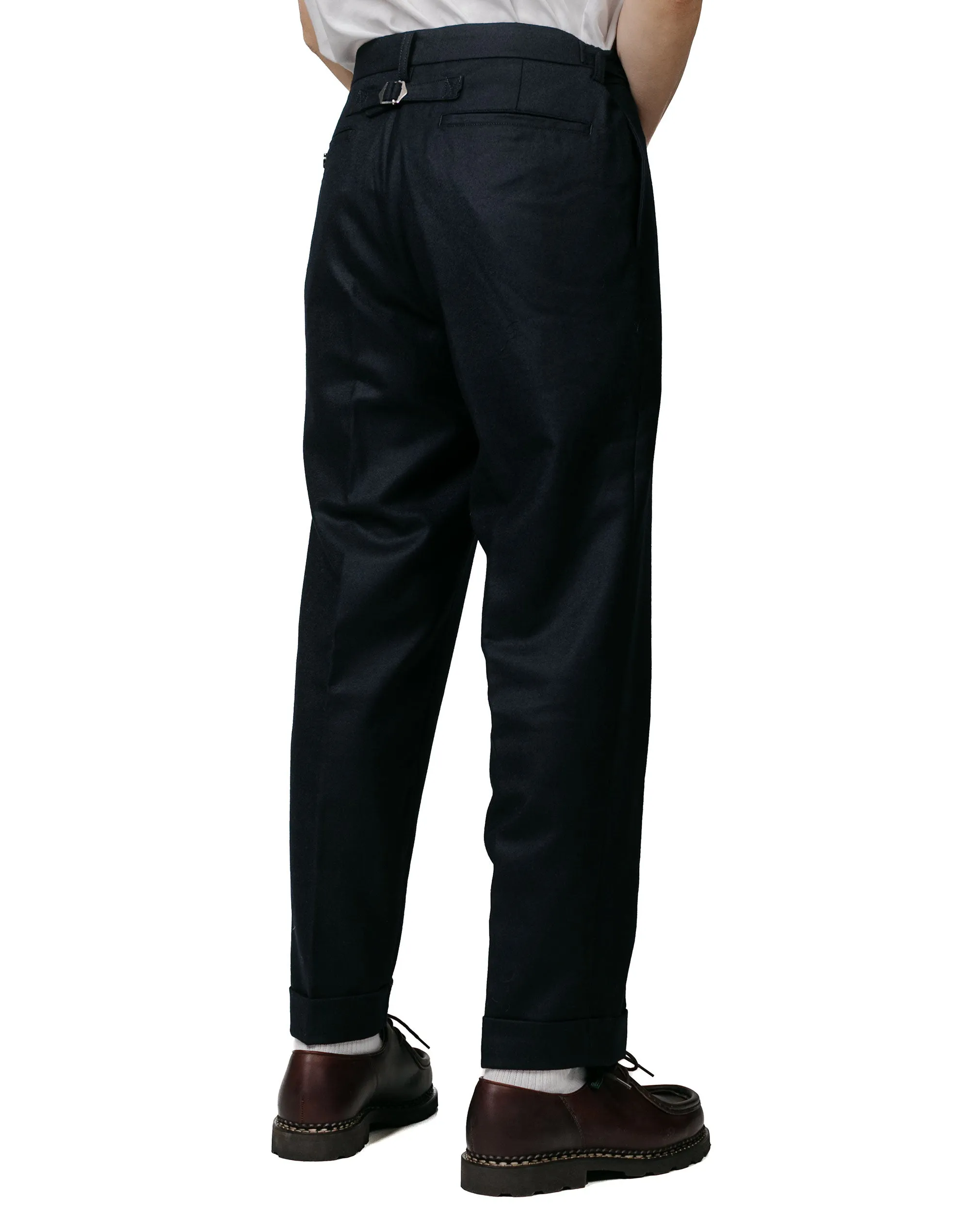 Beams Plus Ivy Trousers Ankle-Cut Flannel Navy sold by Lost & Found product image thumbnail 3
