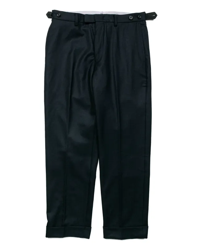 Beams Plus Ivy Trousers Ankle-Cut Flannel Navy sold by Lost & Found