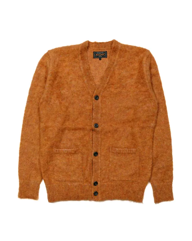 Beams Plus Cardigan Stretch Mohair Orange sold by Lost & Found