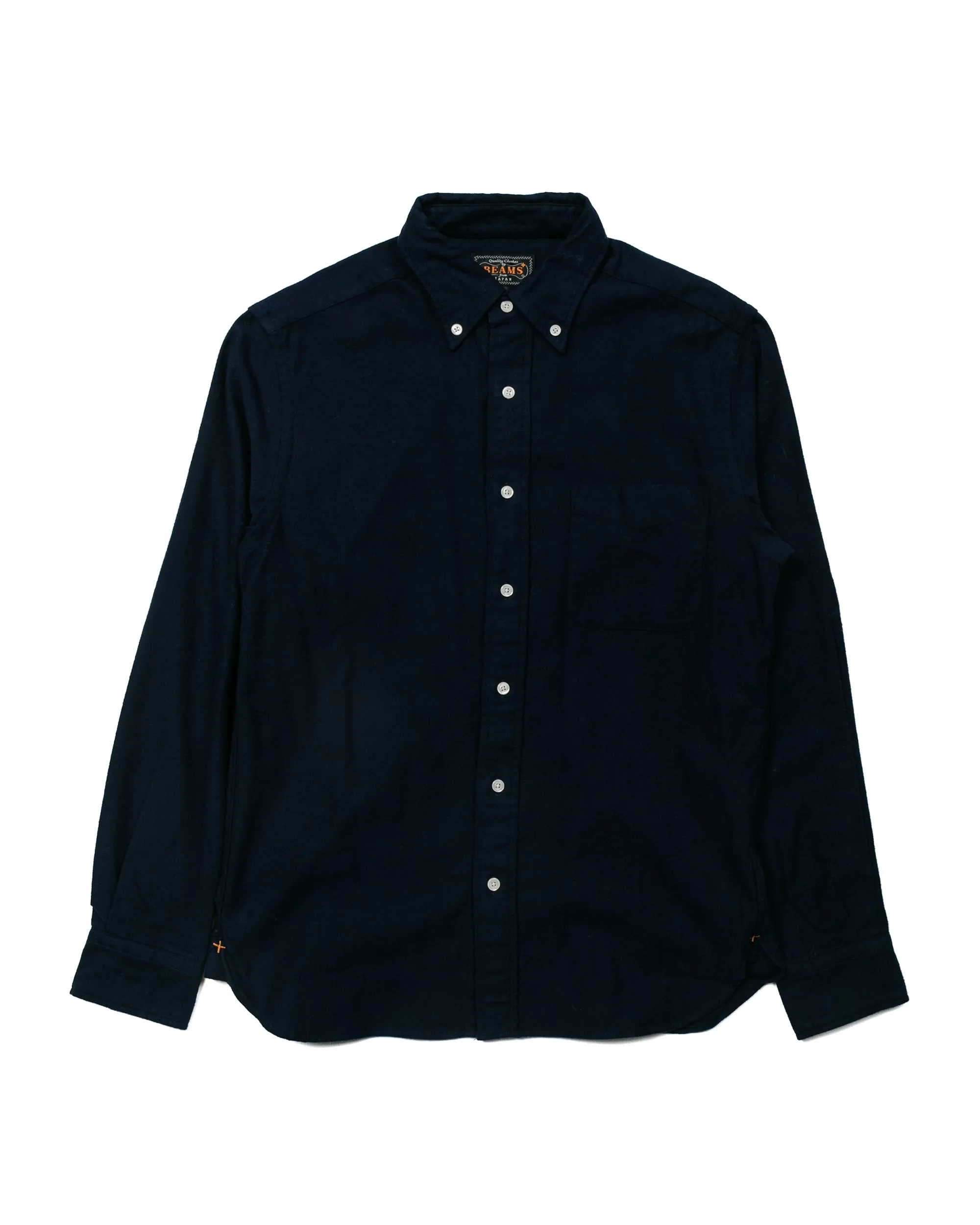 Beams Plus B.D. Flannel Solid Navy sold by Lost & Found