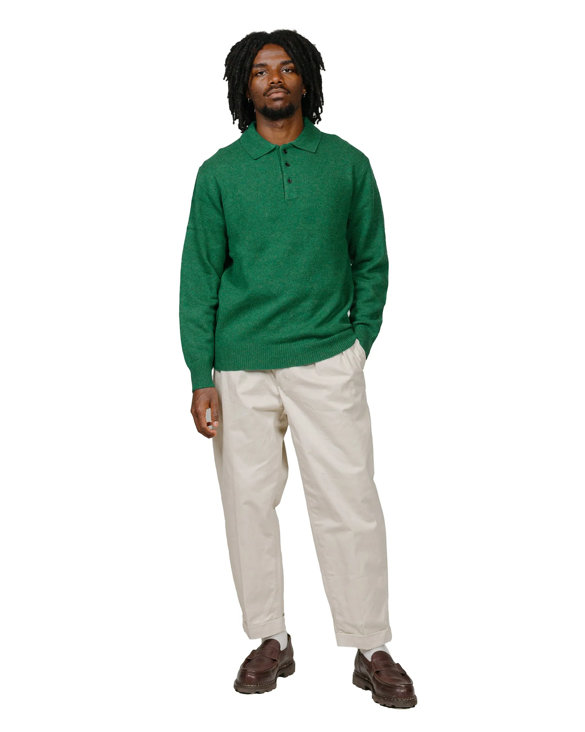 Beams Plus Knit Polo 9G Bright Green sold by Lost & Found product image thumbnail 4