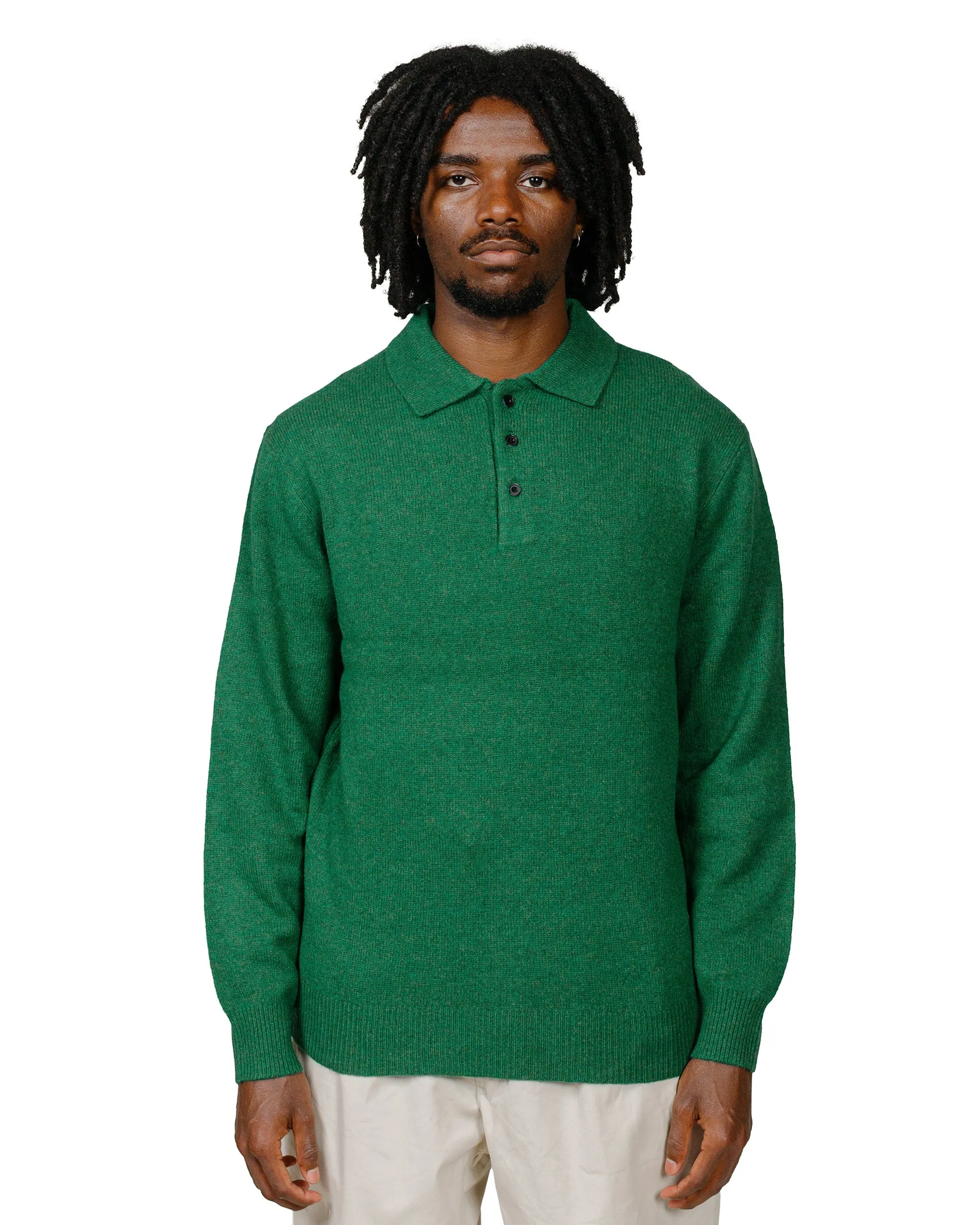 Beams Plus Knit Polo 9G Bright Green sold by Lost & Found product image thumbnail 2
