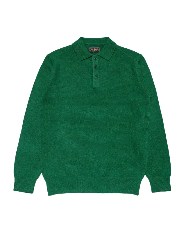 Beams Plus Knit Polo 9G Bright Green sold by Lost & Found