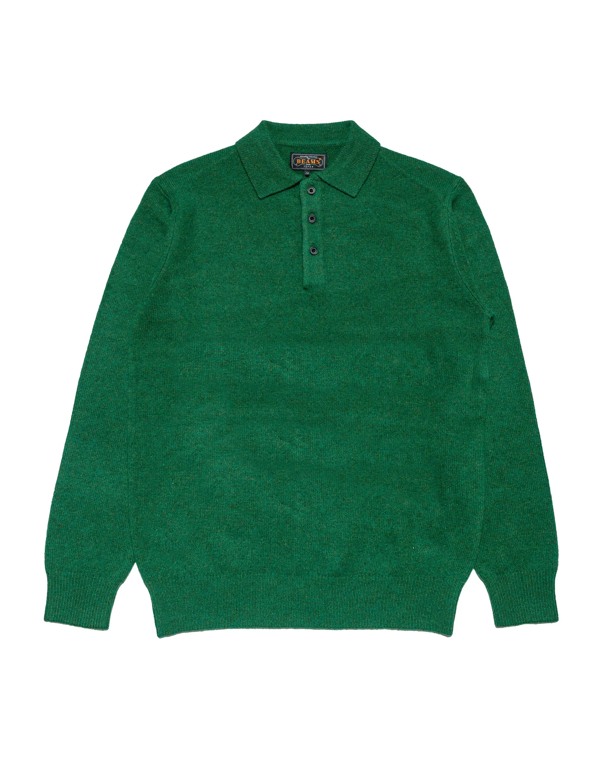 Beams Plus Knit Polo 9G Bright Green sold by Lost & Found