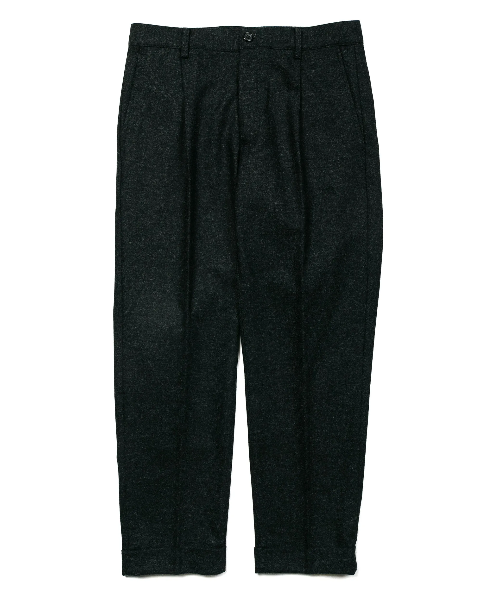 Beams Plus 1Pleat Wool Cashmere Charcoal Grey sold by Lost & Found