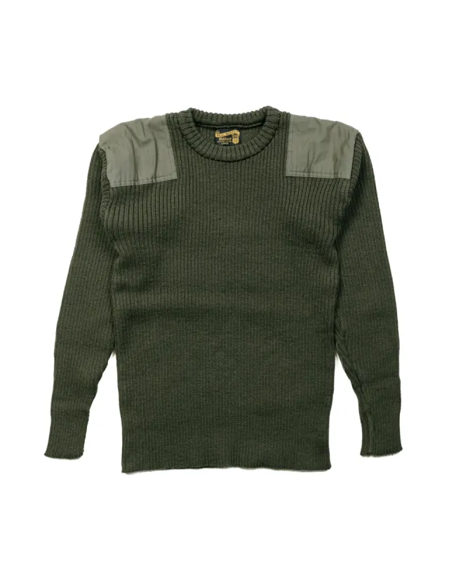 The Real McCoy's MC23104 Sweater, Service Wool Olive sold by Lost & Found