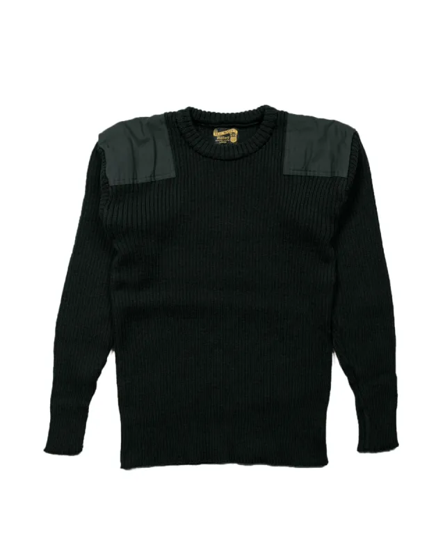 The Real McCoy's MC23104 Sweater, Service Wool Black made by The Real McCoy's
