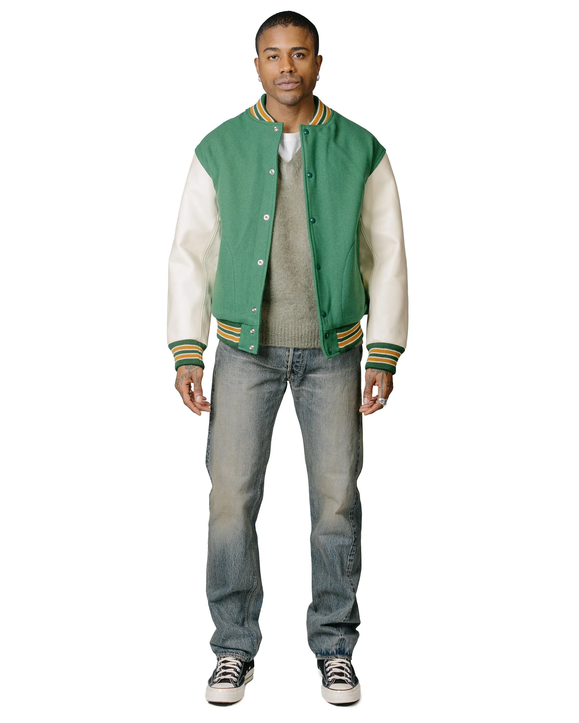 The Real McCoy's MC23109 JM Mohair V-Neck Sweater Mint sold by Lost & Found product image thumbnail 4