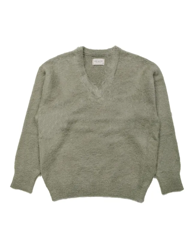 The Real McCoy's MC23109 JM Mohair V-Neck Sweater Mint sold by Lost & Found