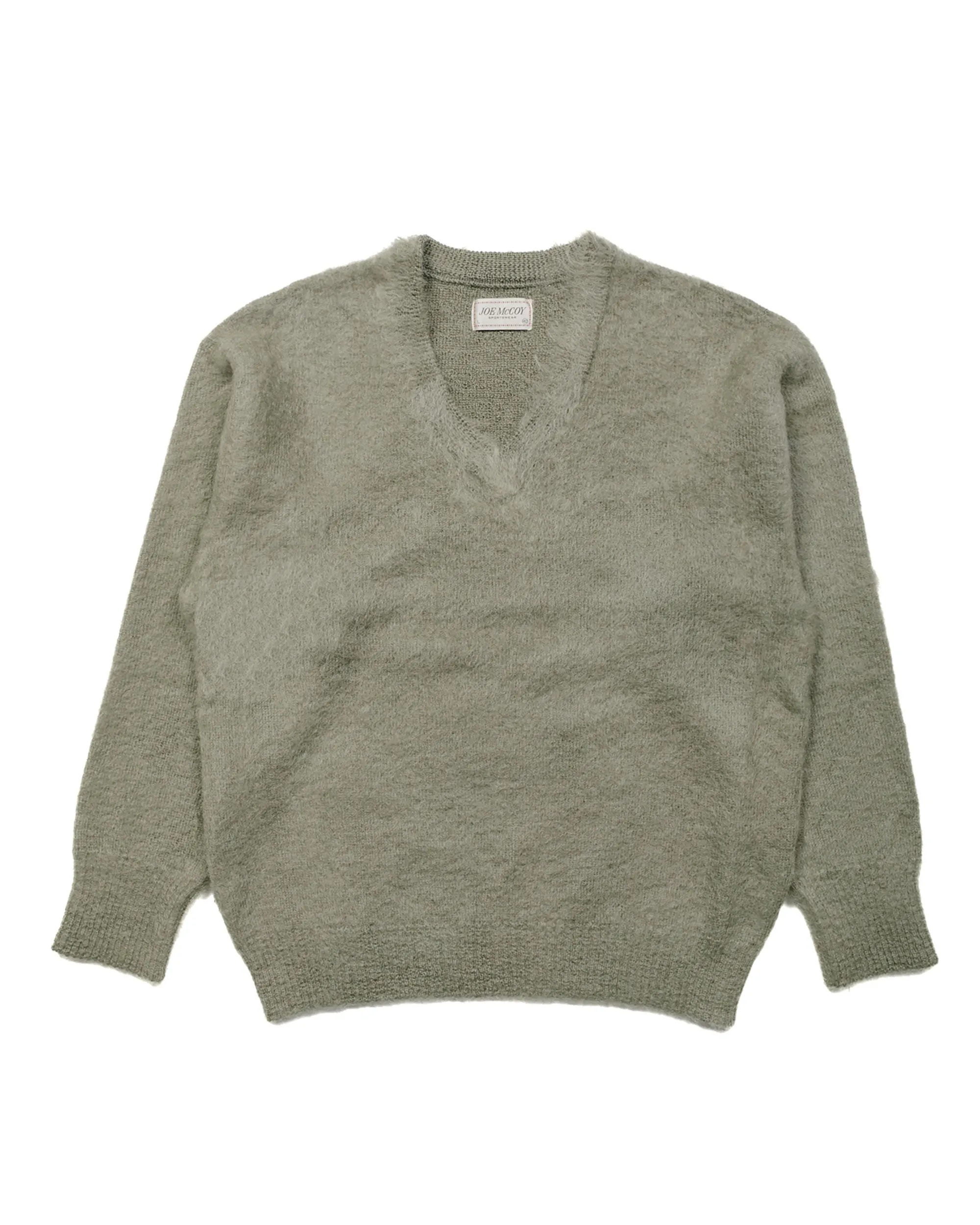 The Real McCoy's MC23109 JM Mohair V-Neck Sweater Mint sold by Lost & Found