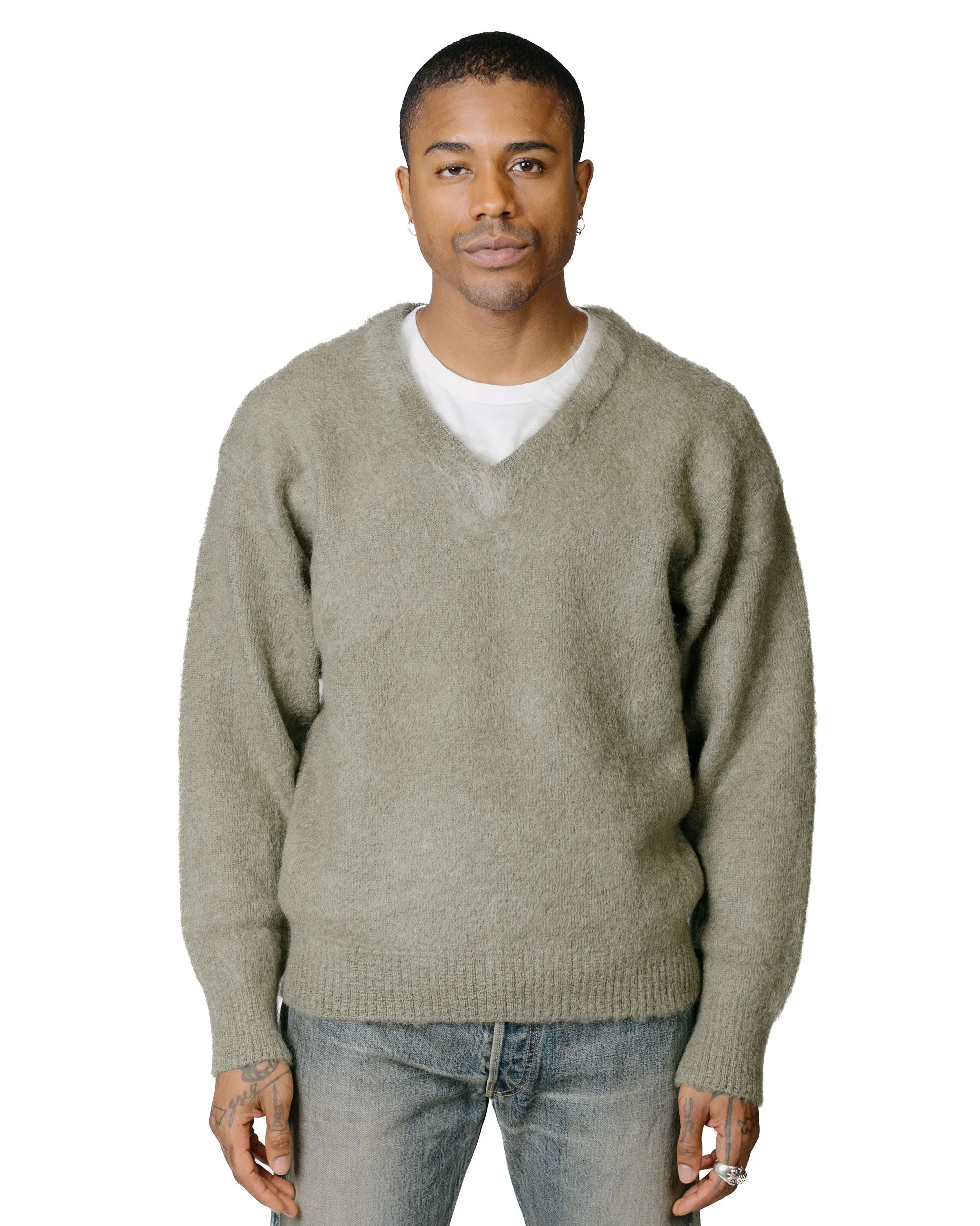 The Real McCoy's MC23109 JM Mohair V-Neck Sweater Mint sold by Lost & Found product image thumbnail 2