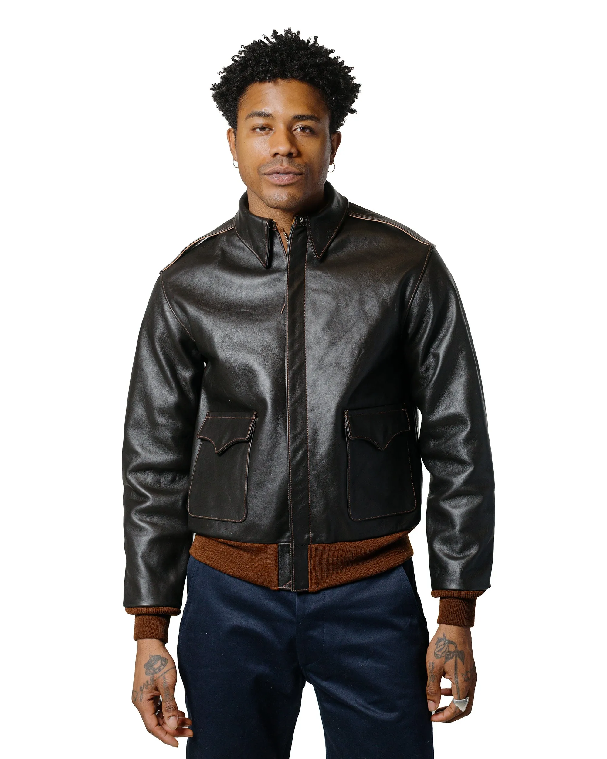 The Real McCoy's MJ22001 Type A-2 Real McCoy Mfg. Co. (Model 220) Seal Brown sold by Lost & Found product image thumbnail 2