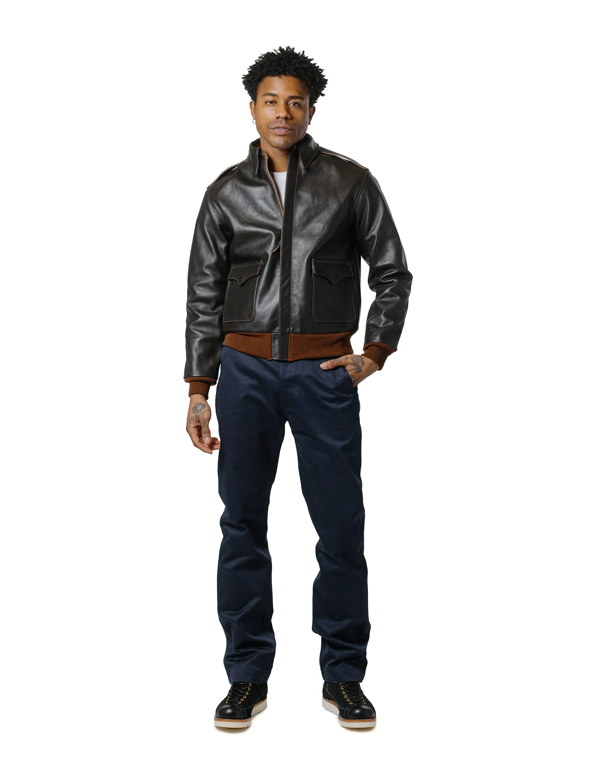 The Real McCoy's MJ22001 Type A-2 Real McCoy Mfg. Co. (Model 220) Seal Brown sold by Lost & Found product image thumbnail 4