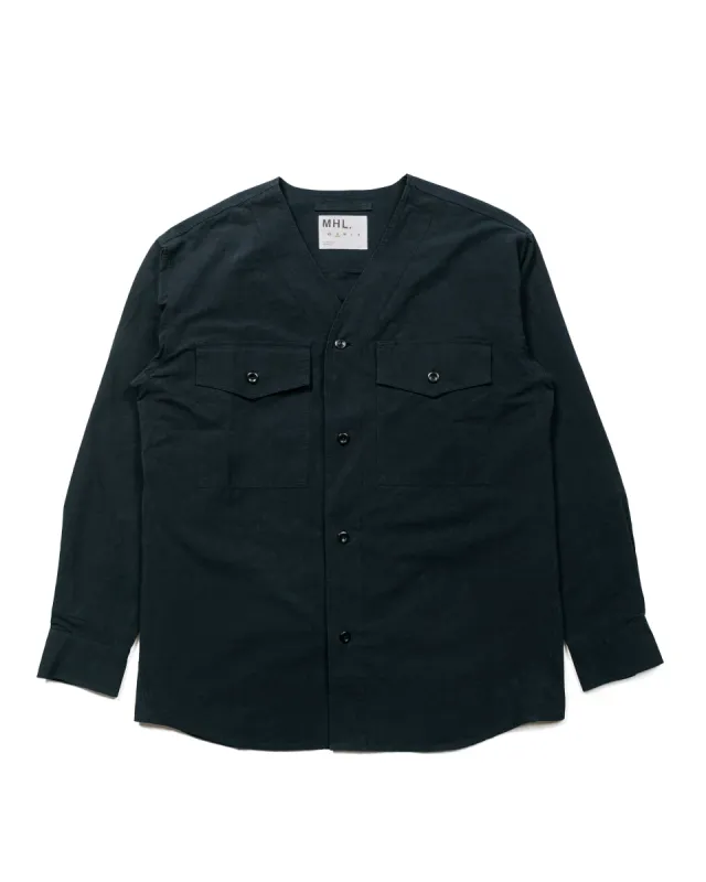 MHL Scout Shirt Cotton Linen Plainweave Ink sold by Lost & Found