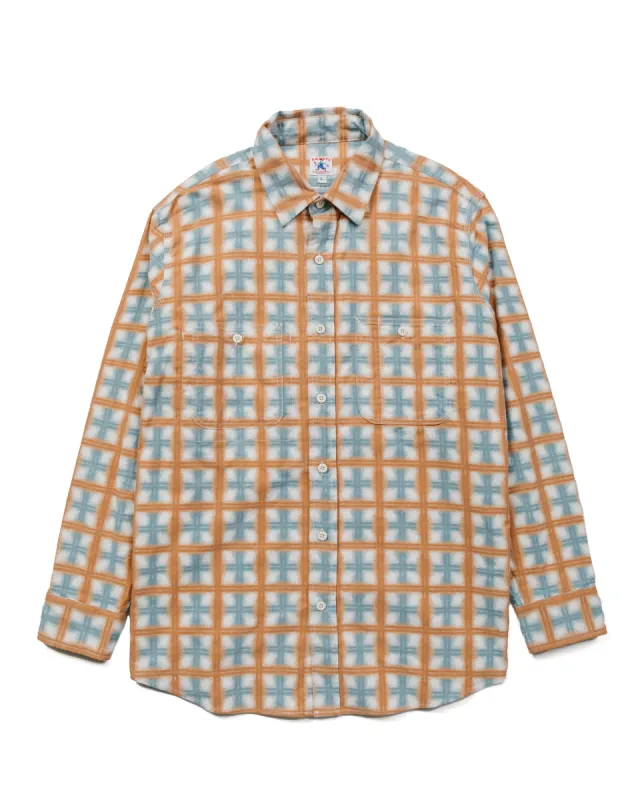 Randy's Garments 3-Pocket Work Shirt Brushed Poplin Stencil Plaid Natural sold by Lost & Found