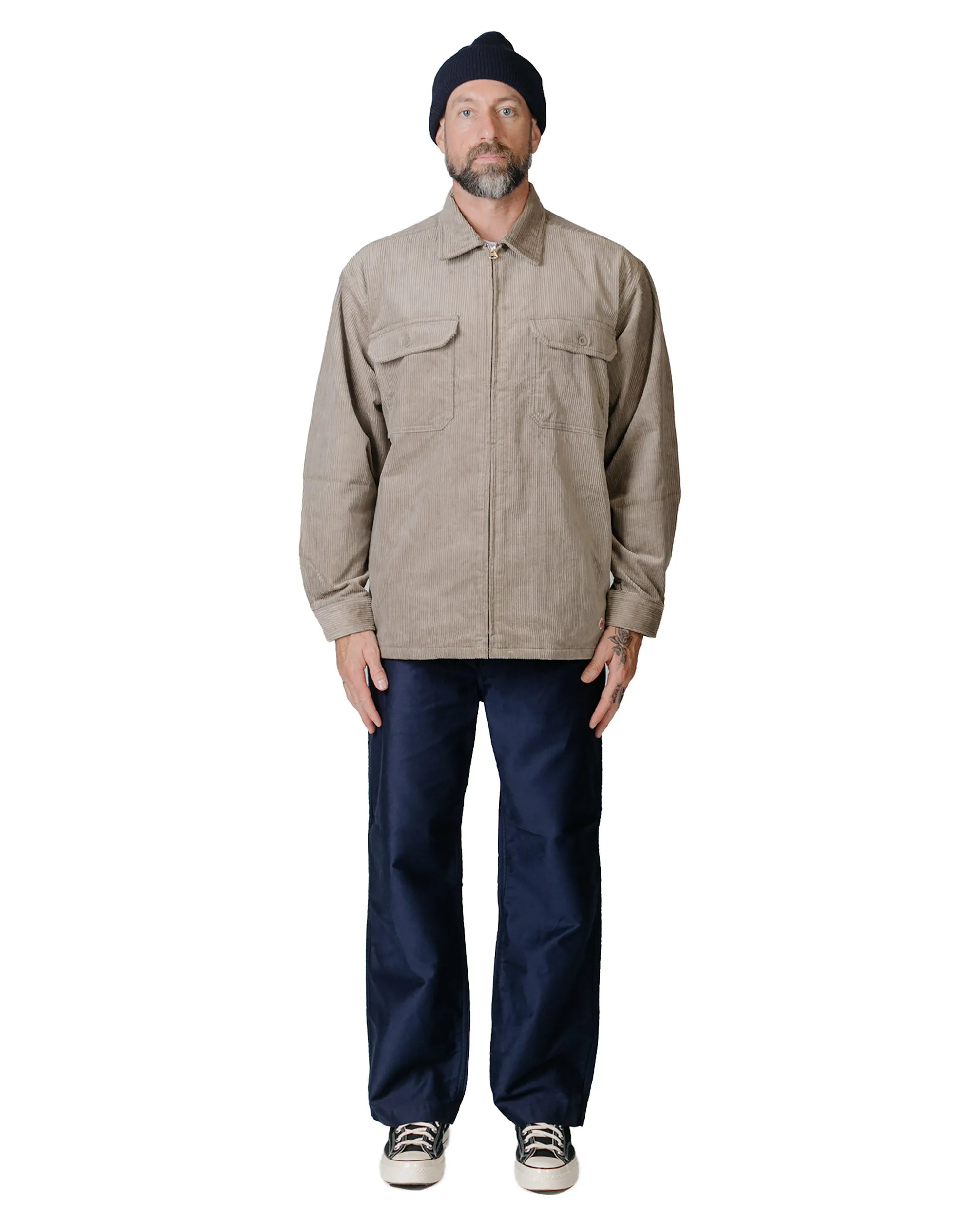 Danton Corduroy Zip Shirt Blouson Taupe Grey sold by Lost & Found product image thumbnail 4