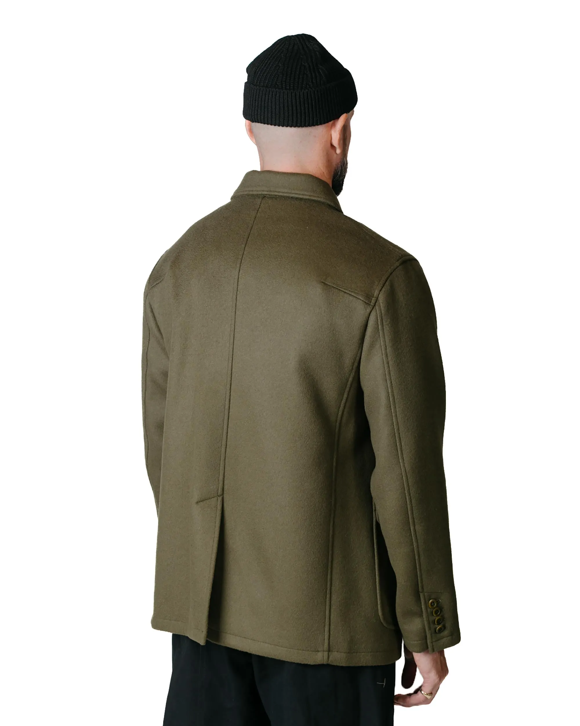 ts(s) Patch & Flap Pocket Shirt Collar Jacket Beaver Finished Super 100's Wool Double Cloth Olive sold by Lost & Found product image thumbnail 3