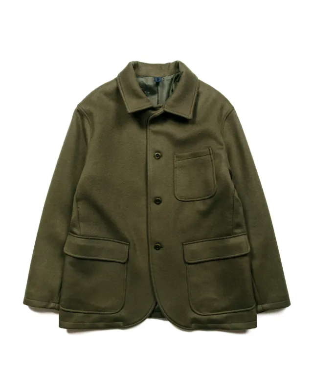 ts(s) Patch & Flap Pocket Shirt Collar Jacket Beaver Finished Super 100's Wool Double Cloth Olive sold by Lost & Found