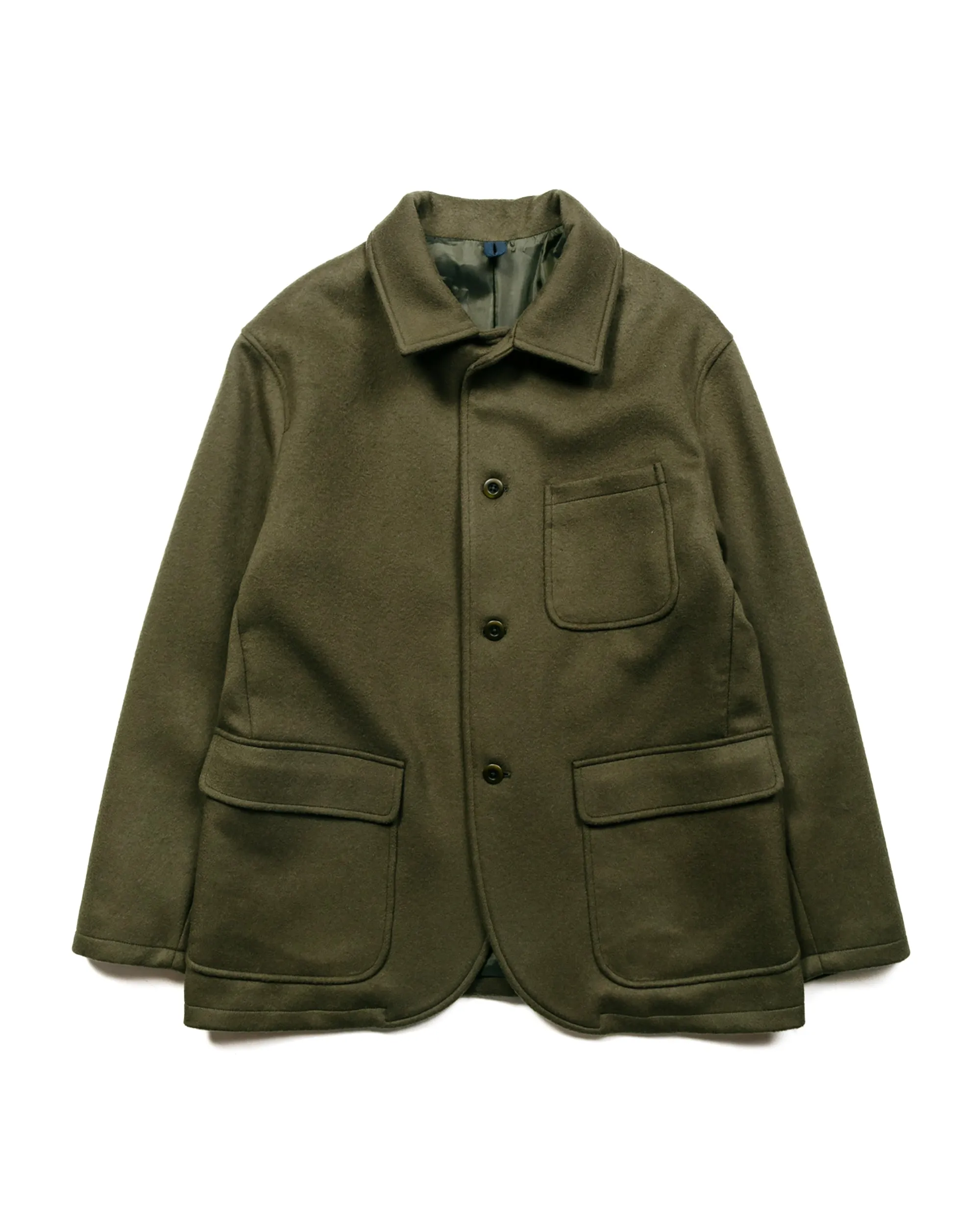 ts(s) Patch & Flap Pocket Shirt Collar Jacket Beaver Finished Super 100's Wool Double Cloth Olive sold by Lost & Found