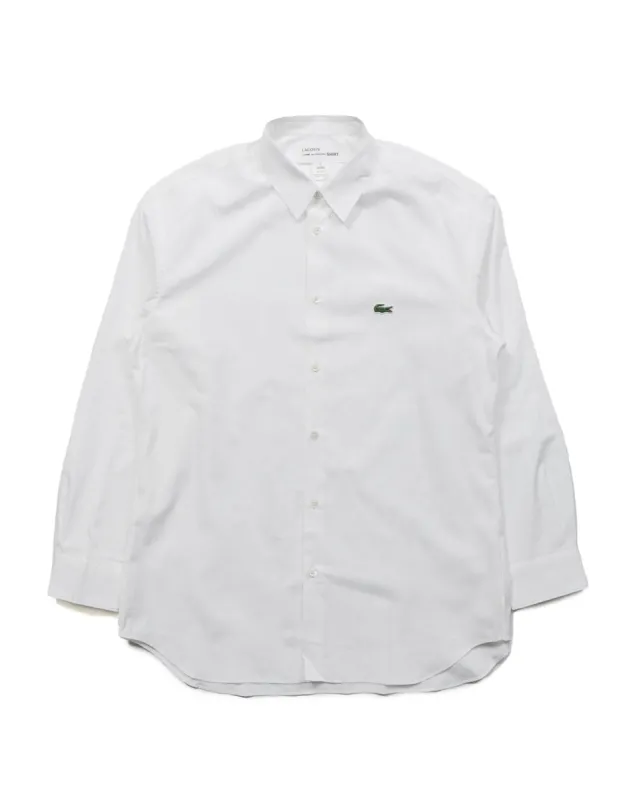 Comme des Garçons SHIRT x Lacoste Cotton Poplin Shirt White sold by Lost & Found