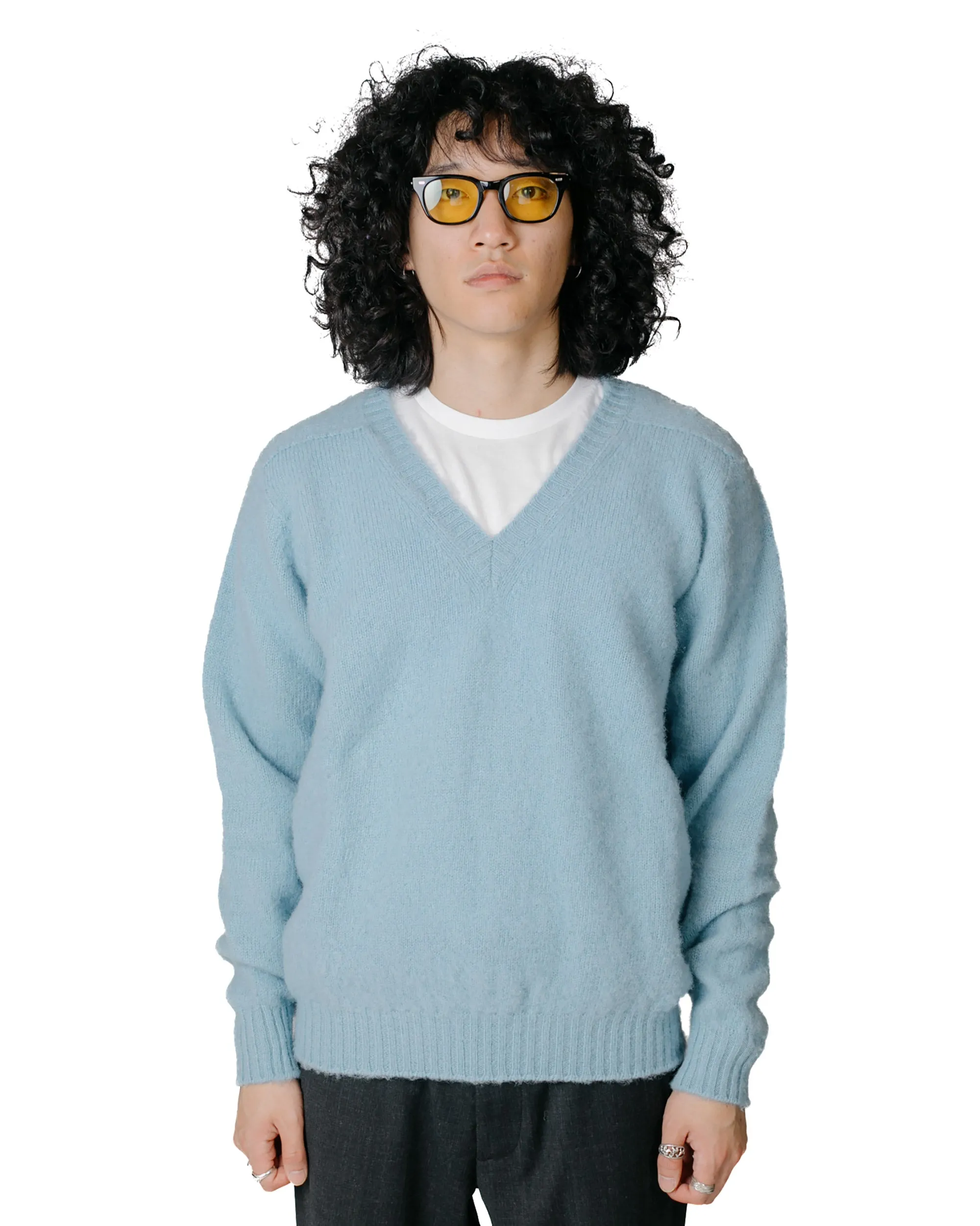 Howlin' Shaggy Bear V Neck Soft Blue sold by Lost & Found product image thumbnail 2