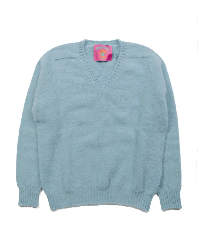 Howlin' Shaggy Bear V Neck Soft Blue sold by Lost & Found