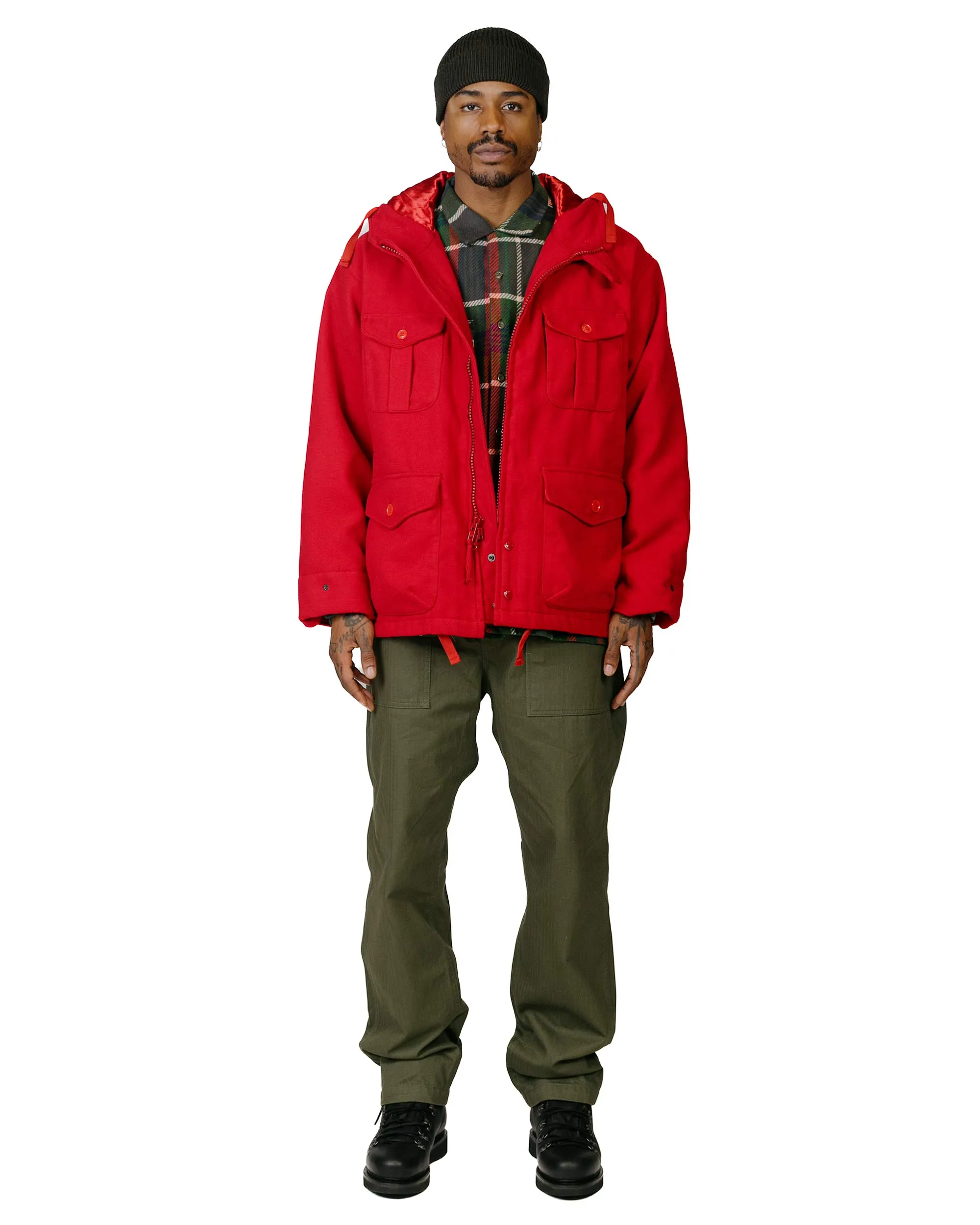 Engineered Garments SAS Jacket Red Fake Poly Fake Melton sold by Lost & Found product image thumbnail 4
