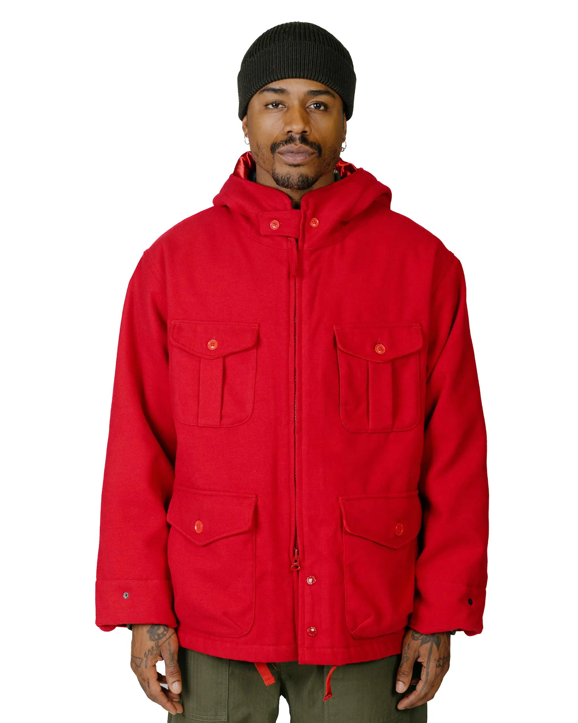 Engineered Garments SAS Jacket Red Fake Poly Fake Melton sold by Lost & Found product image thumbnail 2