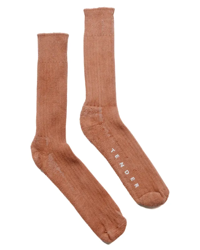Tender Rib Calf Socks Cotton Tan Wattle Dyed sold by Lost & Found