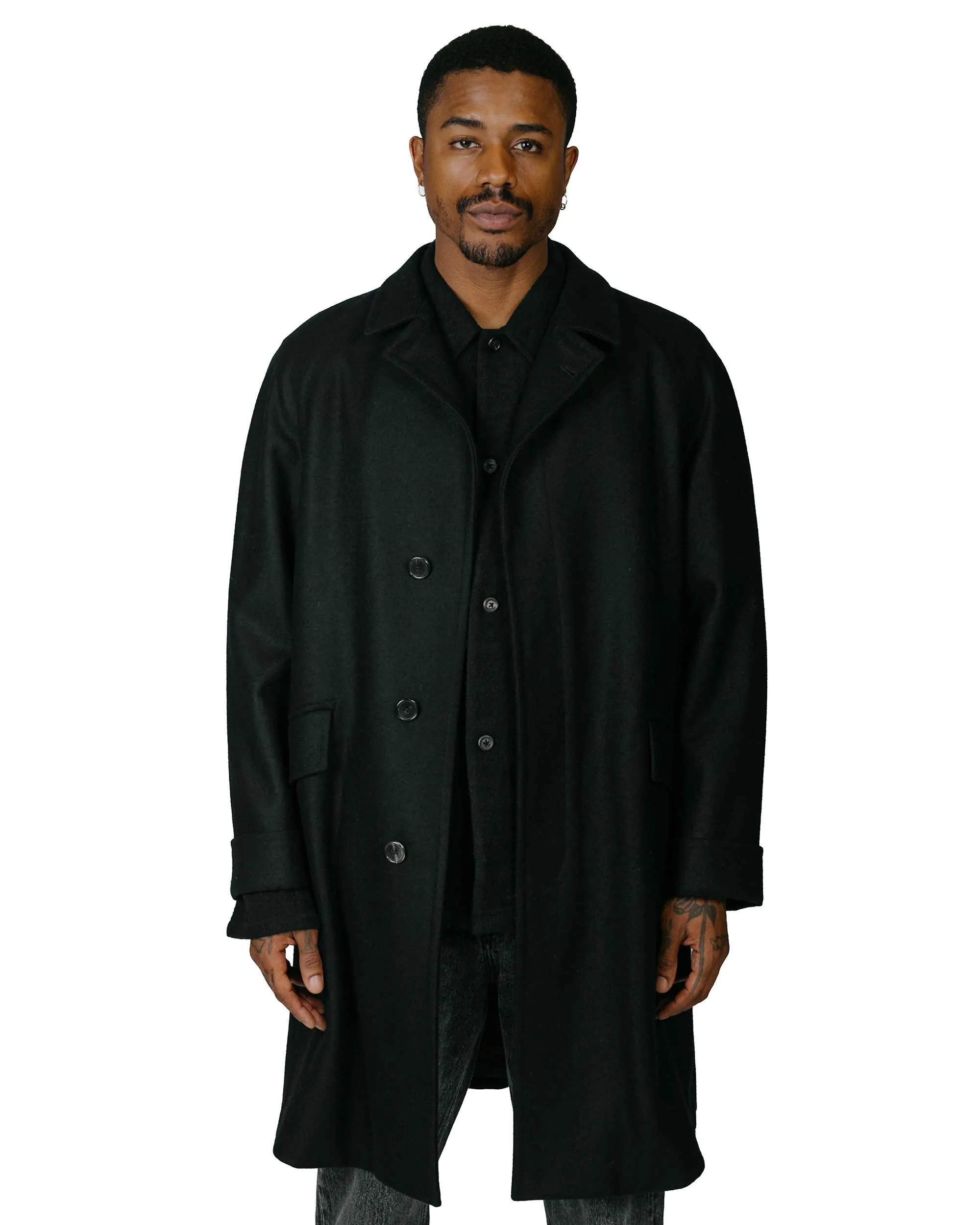 Cohérence Corb Melton Jersey Over Coat Black sold by Lost & Found product image thumbnail 2