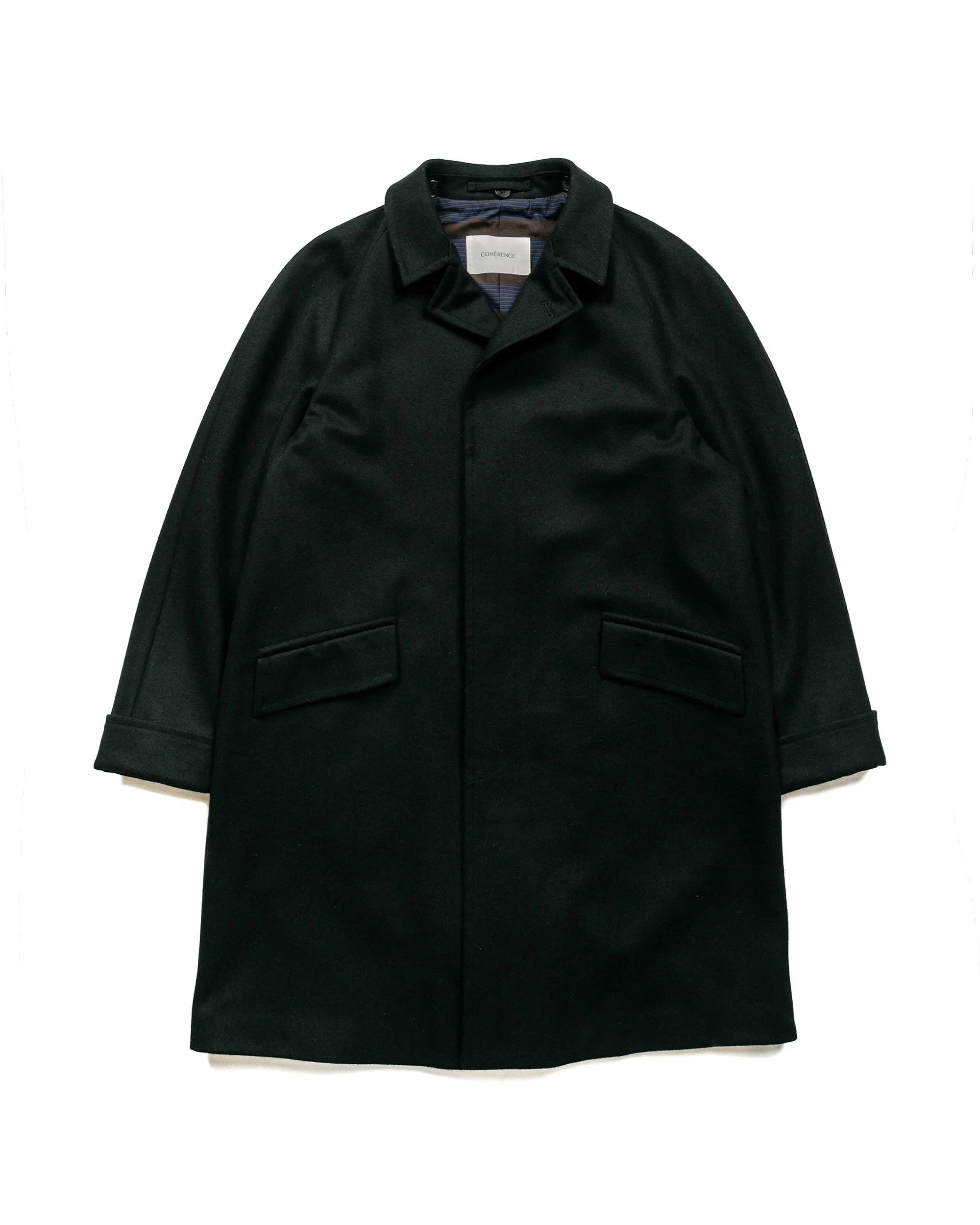Cohérence Corb Melton Jersey Over Coat Black sold by Lost & Found
