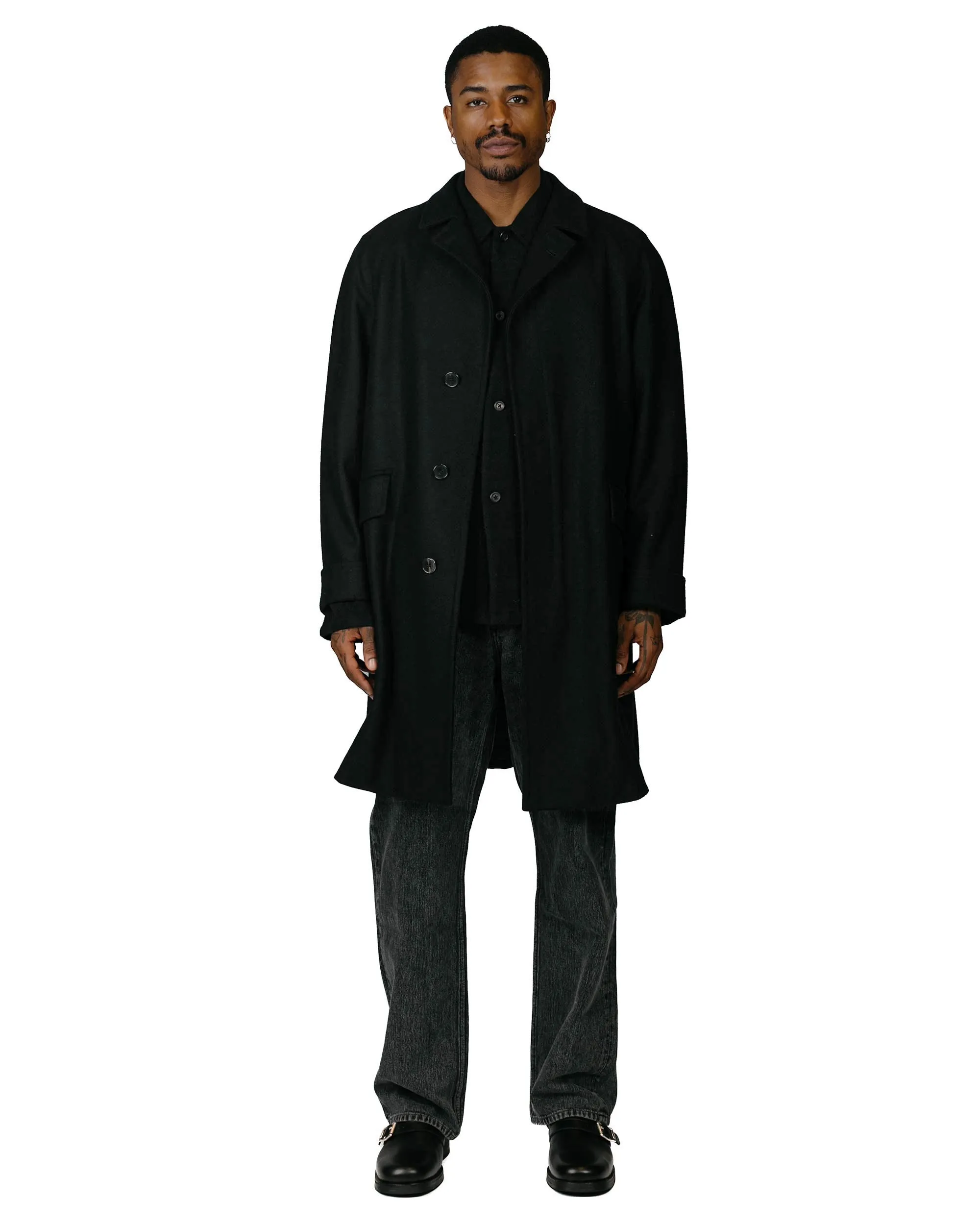 Cohérence Corb Melton Jersey Over Coat Black sold by Lost & Found product image thumbnail 4