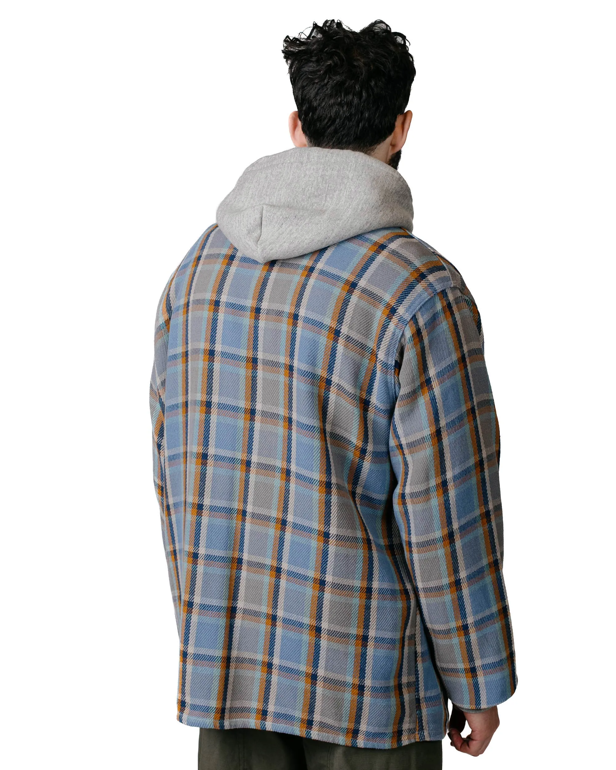 Engineered Garments BA Shirt Jacket Blue Cotton Heavy Twill Plaid sold by Lost & Found product image thumbnail 3