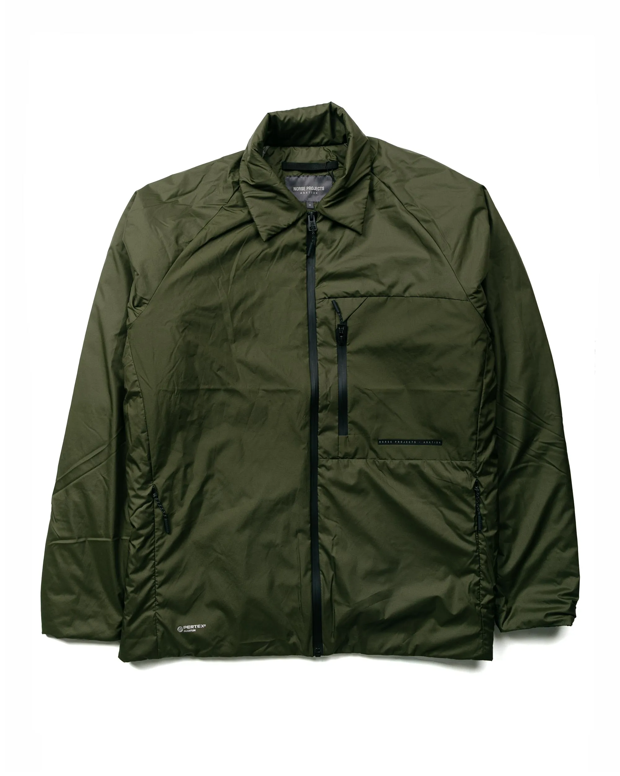 Norse Projects Pertex Quantum Midlayer Shirt Army Green sold by Lost & Found
