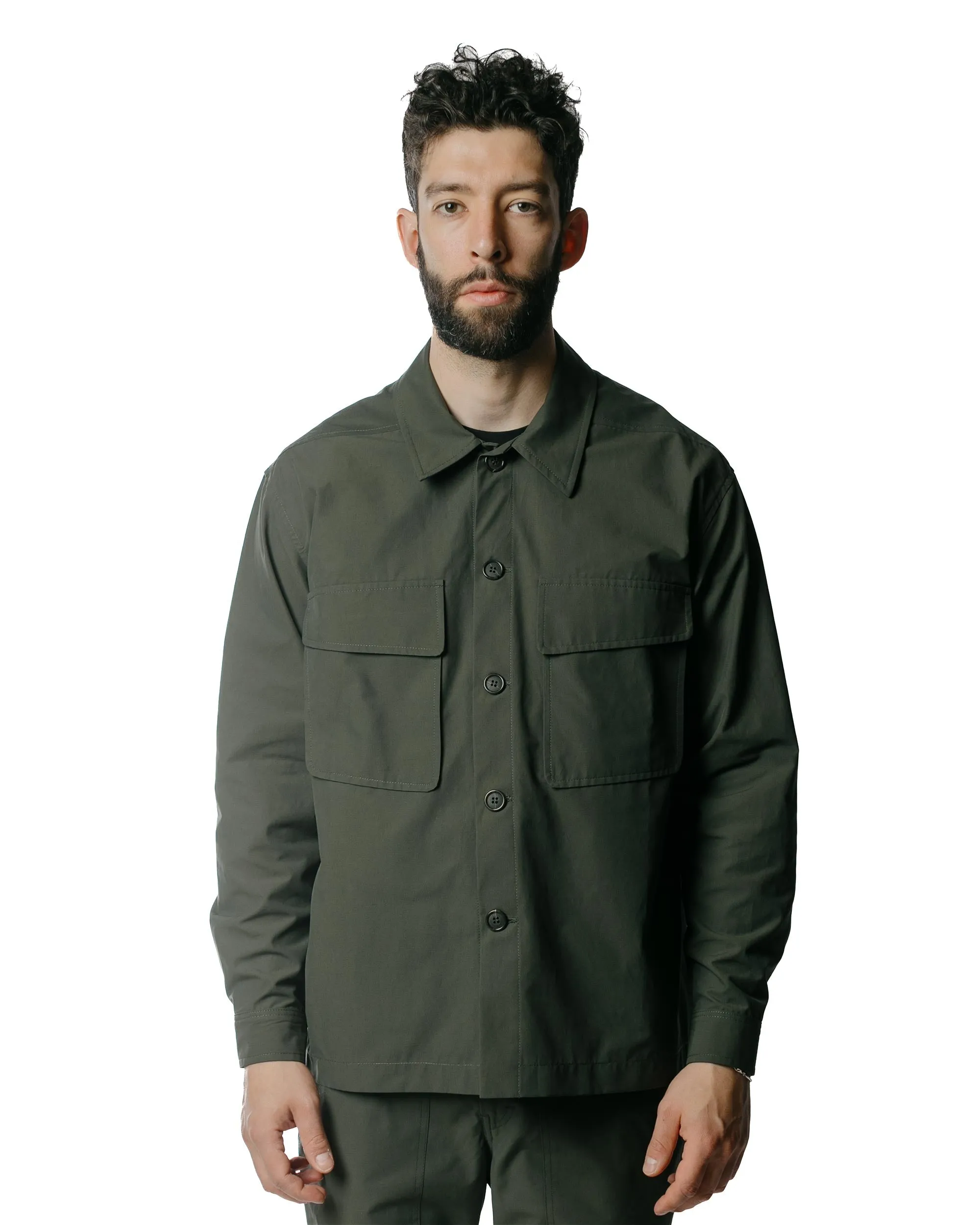 Wanze Boxy Overshirt Structured Cotton Green Smoke sold by Lost & Found product image thumbnail 2