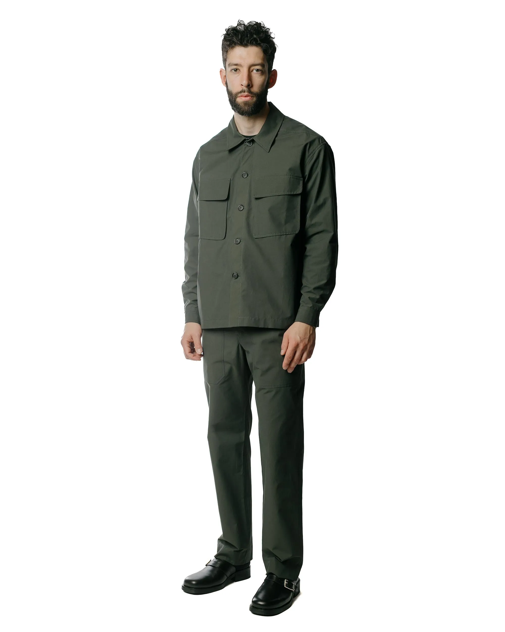 Wanze Boxy Overshirt Structured Cotton Green Smoke sold by Lost & Found product image thumbnail 4