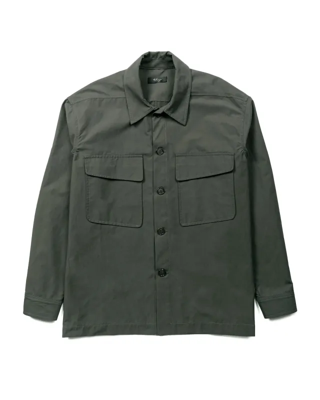 Wanze Boxy Overshirt Structured Cotton Green Smoke sold by Lost & Found