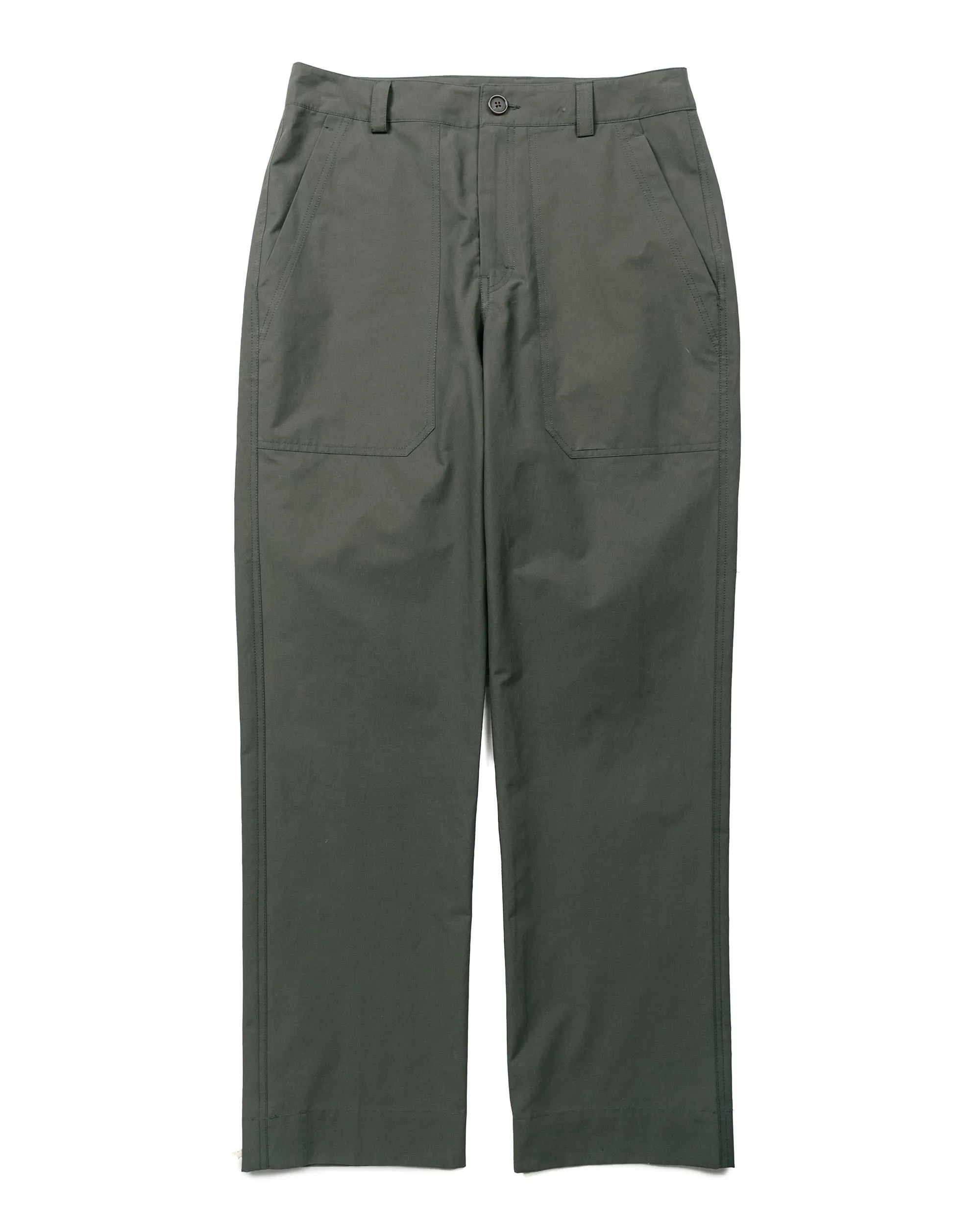 Wanze Straight Leg Baker Pant Structured Cotton Green Smoke sold by Lost & Found