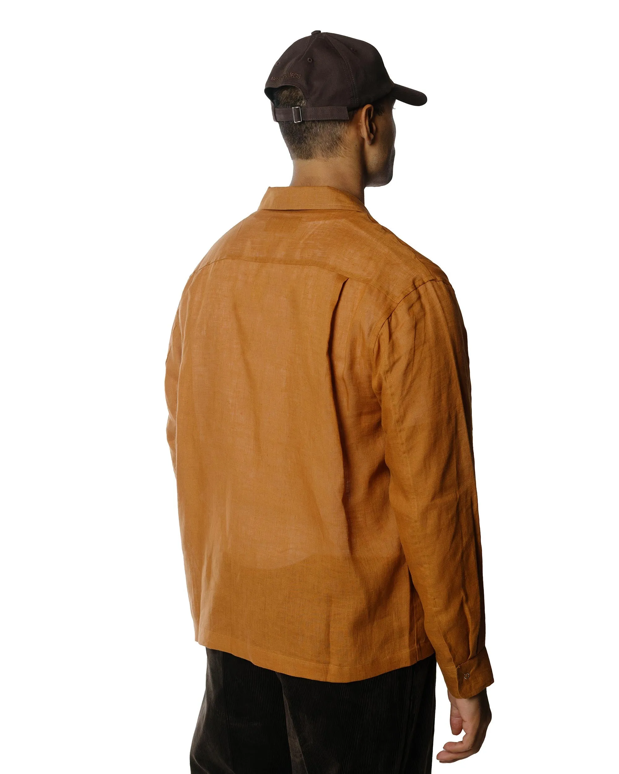 James Coward Workshop Shirt Terracotta Linen sold by Lost & Found product image thumbnail 3