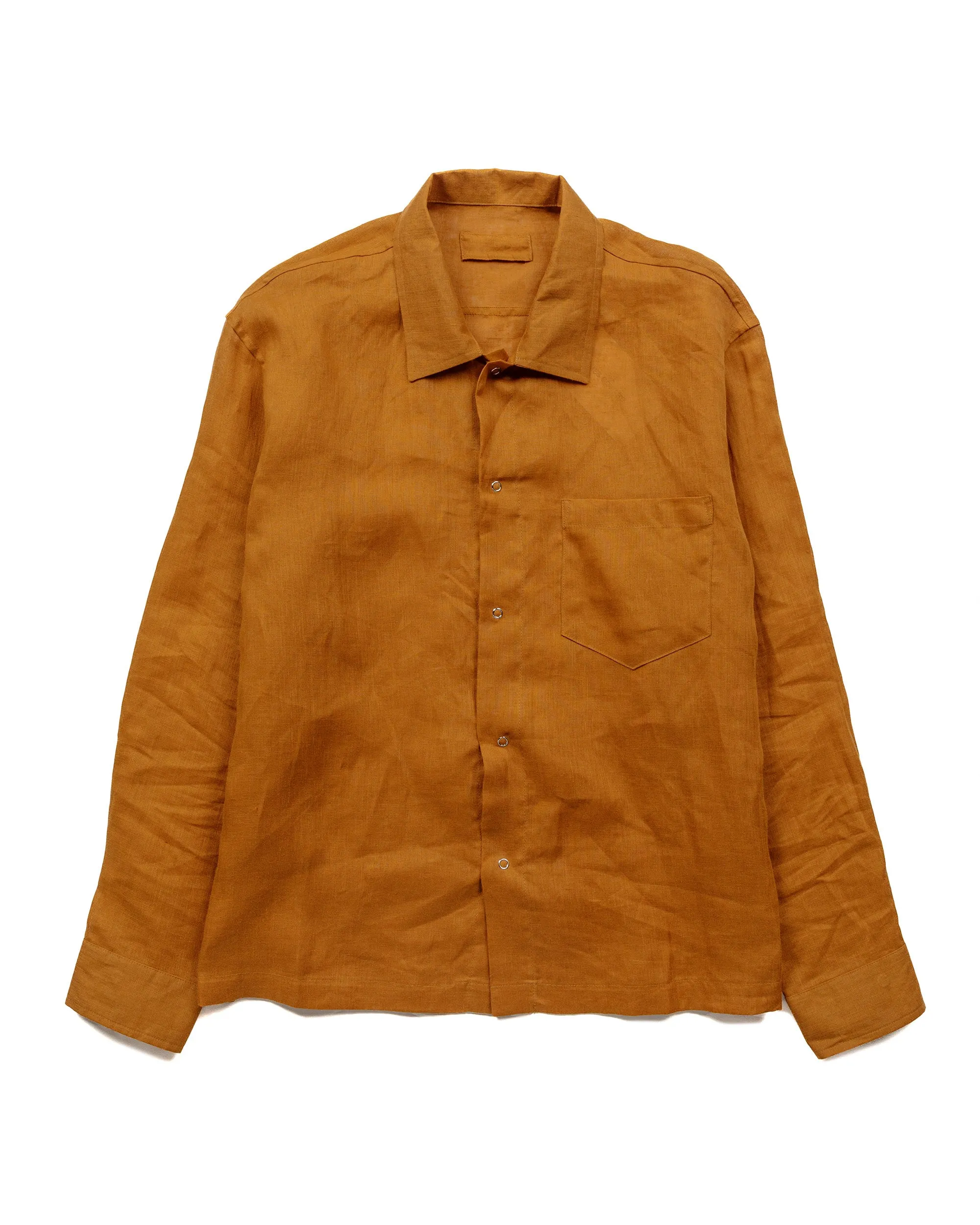 James Coward Workshop Shirt Terracotta Linen sold by Lost & Found