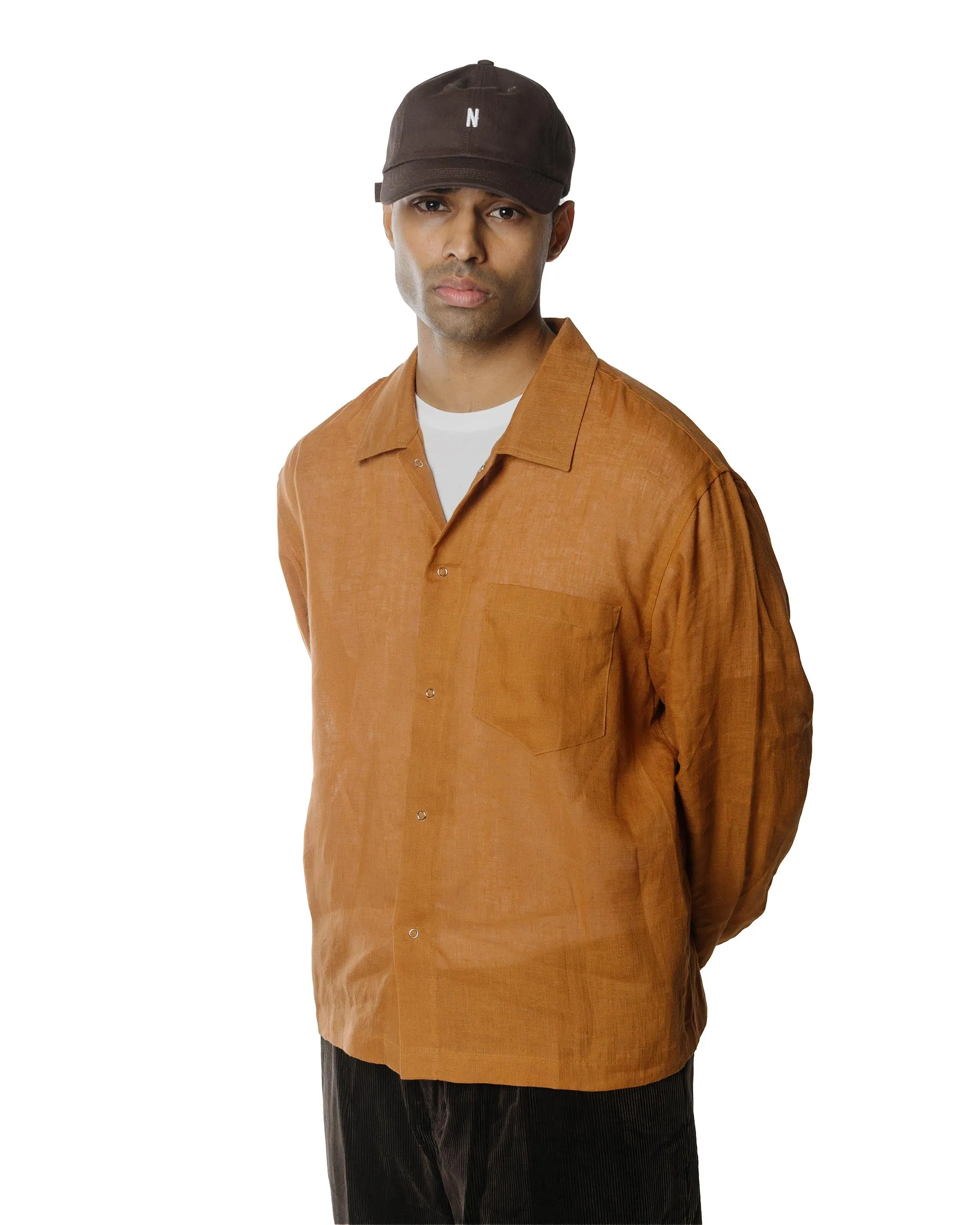 James Coward Workshop Shirt Terracotta Linen sold by Lost & Found product image thumbnail 2