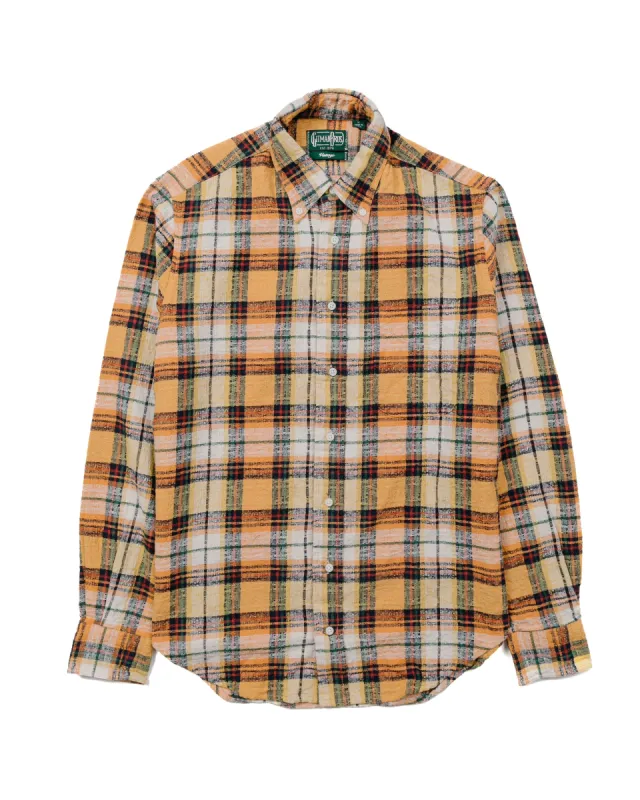 Gitman Vintage Bros. Orange Broken Dobby Plaid Shirt sold by Lost & Found