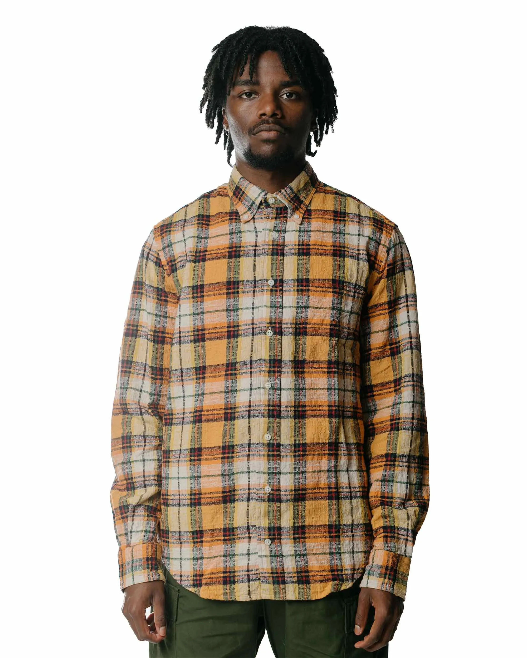 Gitman Vintage Bros. Orange Broken Dobby Plaid Shirt sold by Lost & Found product image thumbnail 2